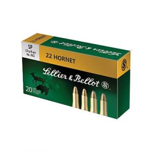 Sellier & Bellot Centerfire Rifle Ammo - .22 Hornet - 45 Grain - 20 Rounds - Soft Point