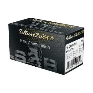 Sellier & Bellot Centerfire Rifle Ammo - .30 Carbine - 110 Grain - 50 Rounds - FMJ SB30A