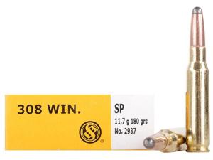 Sellier & Bellot .308 Winchester 180 Grain Soft Point Centerfire Rifle Ammo SB308C