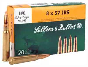 Sellier & Bellot Centerfire Rifle Ammo - 8X57mm JRS -      196 Grain - 20 Rounds - Hollow Point Capped
