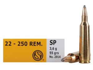 Sellier & Bellot Centerfire Rifle Ammo - .22-250 Remington - 55 Grain - 20 Rounds - Soft Point 