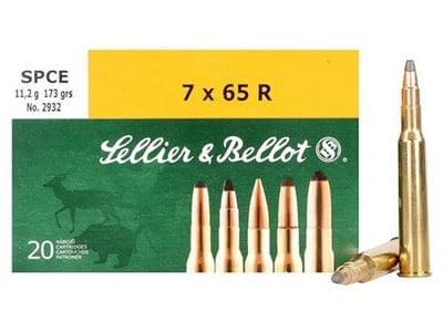 Sellier & Bellot 7x65R Ammunition 20 Rounds 173 Grain Soft Point Cutting Edge Projectile 2,608fps