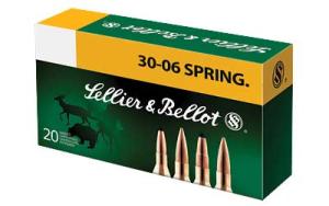 Sellier & Bellot Rifle Ammunition .30-06 Sprg 150 gr SPCE 850 fps - 20/box SB3006C
