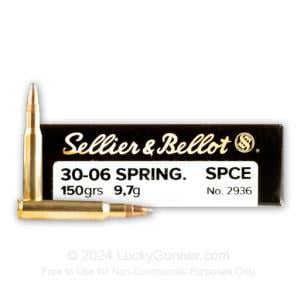 Sellier & Bellot .30-06 Springfield Ammunition 150 Grain SPCE 2887 fps 400 Rounds