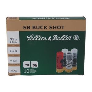 Sellier & Bellot Buckshot Shotshells - 12 Gauge - #4 Buckshot - 25 Rounds - 2.75'' SB12BSB