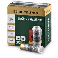 Sellier & Bellot Buckshot, 12 Gauge, 2 3/4", #4, 27 Pellets, 250 Rounds SB12BSB/CS