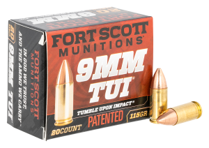 Fort Scott Munitions 9MM 115 Grain Centerfire Pistol Ammunition 20 Rounds 9MM-115-SCV