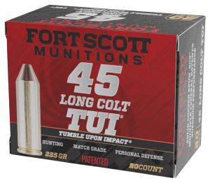 Fort Scott Munitions Tumble Upon Impact .45 Long Colt 225 gr SCS 20rds Handgun Ammo for Superior Performance - 45LC225SCV 