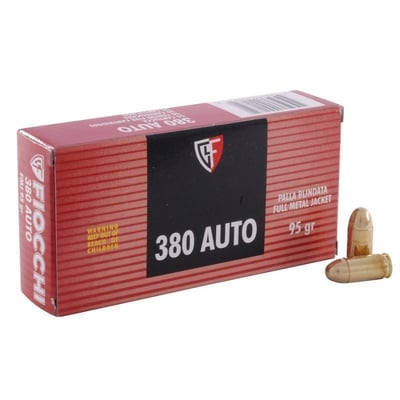 Fiocchi Pistol Shooting Dynamics Handgun Ammunition .380 ACP 95 gr. FMJ 960 fps 50/ct