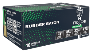 Fiocchi Home Defense Rubber Baton 12 Gauge Slug Rubber 12LEBA10