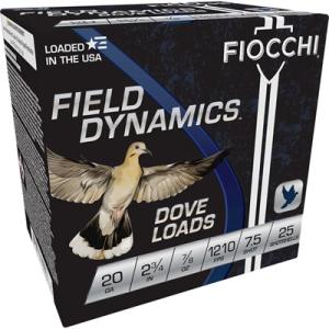 Fiocchi Game and Target Load Shotshells - 20 Gauge - #7.5 Shot - 2.75" - 25 Rounds