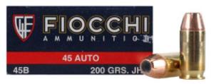 Fiocchi 45B Shooting Dynamics 45 ACP 200 gr Jacketed Hollow Point (JHP) 50 Bx/ 20 Cs 762344701295