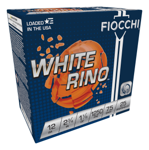 Fiocchi Exacta White Rino Target Shotshells - 12 Gauge - #7.5 Shot - 2.75" - 25 Rounds 12WRNO75