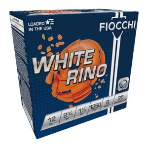 Fiocchi Exacta White Rino Target Shotshells - 12 Gauge - #8 Shot - 2.75" - 25 Rounds 12WRNO8