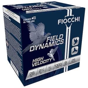 Fiocchi Ammunition High Velocity 28 Gauge Ammo - 28ga 2-3/4" 3/4oz #9 25/Box 28HV9
