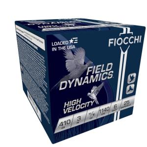 Fiocchi of America 410HV-6 3 in. High Velocity Loads for 25 Rounds in Max 0.68 oz - 410 Guage, Size 6 410HV6