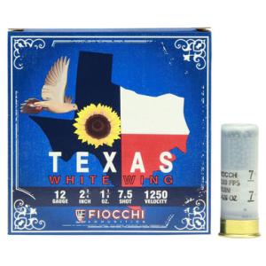 Fiocchi Texas White Wing 12 Gauge Ammunition 250 Round Case 2-3/4" #7.5 Shot 1-1/8oz Lead 1250fps [FC-762344705378] 