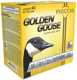 Fiocchi EXTREMA Golden Goose 12 Gauge Ammunition 3-1/2" BBB 1-5/8oz Steel Shot 1430fps 