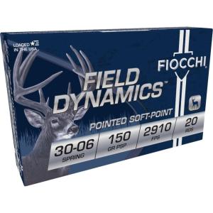 Fiocchi Shooting Dynamics Centerfire Rifle Ammo - .30-06 Springfield - 150 Grain - 20 Rounds - Pointed SP 3006B