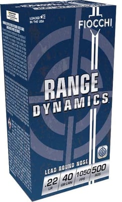 Fiocchi Performance Shooting Dynamics Rimfire Ammunition .22 LR 40 gr. LRN 1050 fps 50/ct 22FLRN