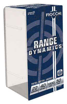 Fiocchi Shooting Dynamics Ammunition 22 Winchester Magnum Rimfire (WMR) 40 Grain Total Metal Jacket Box of 50 