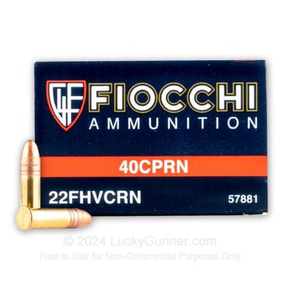 Fiocchi Performance Shooting Dynamics High-velocity, .22LR, CPRN, 40 Grain, 500 Rounds 22FHVCRN/AK