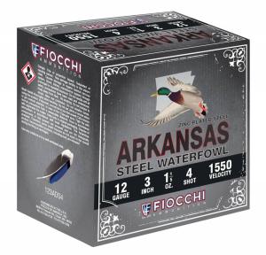 Fiocchi Arkansas Steel Waterfowl 12 Gauge Ammunition 3" #4 1-1/5oz Steel Shot 1550 fps [FC-762344711706] 