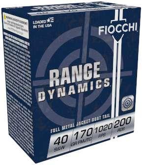 Fiocchi RANGE DYNAMICS 40S&W 170GR FMJTC 200RD ( 5 BOXES PER CASE