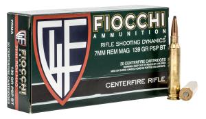 Fiocchi Shooting Dynamics Rifle Ammunition 7mm Rem Mag 139 gr PSP 3150 fps 20/ct