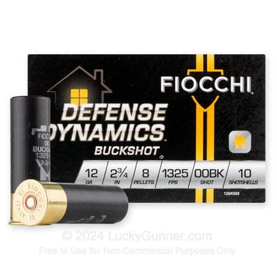 Fiocchi Defense Dynamics Shotshells 12ga 2-3/4" 8 plts 1325 fps #00 10/ct 