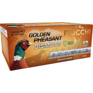 Fiocchi Golden Pheasant Bismuth Shotshells 12ga 2-3/4" 1-1/4oz 1400 fps #6 Box of 10