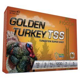Fiocchi Golden Turkey TSS 12 Gauge 3" #7 1-5/8 oz 5rds Shotshell - Premium TSS for Precision Turkey Shots - 123TSS7
