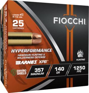 Fiocchi Hyperformance Hunt 357 Mag 140 grain XPB Jacketed Hollow Point Pistol Ammo, 25 Rounds 762344713410