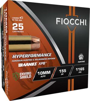 Fiocchi Hyperformance Hunt 10mm 155 gr XPB 25rds Handgun Ammo for High-Performance Hunting - 10BA 