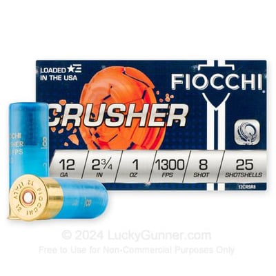 Fiocchi Exacta Target Crusher Ammunition 12 Gauge 2-3/4" 1 oz #8 Shot Case of 250 (10 Boxes of 25)