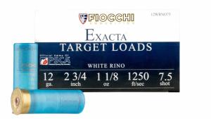 Fiocchi Exacta White Rino 2.75" 12 Gauge Ammo, 250 Rounds - 12WRNO75 