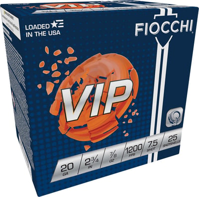 Fiocchi Exacta VIP 2.75" 20 Gauge Ammo, 250 Rounds - 20VIP75