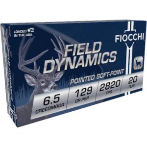 Fiocchi Field Dynamics 6.5 Creedmoor Ammunition 129 Grain PSP 200 Rounds 65CMB 