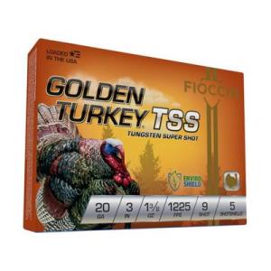 Fiocchi Golden Turkey TSS 20 Gauge 1 3/8 oz 3 in 9 Shot Centerfire Shotgun Ammunition 5 Rounds 203TSS9