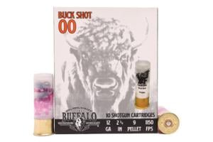Buffalo Cartridges Ammo 12 Gauge 2-3/4'' 9 Pellet #00 Buck Shot 1150 fps 10 Rd./Box