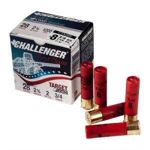 Challenger Ammo First Class Target Load 28 Gauge 2-3/4" Ammo - 28 Gauge 2-3/4" 3/4 Oz #8 Shot 250/Case 773622400786
