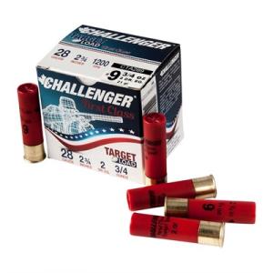 Challenger Ammo First Class Target Load 28 Gauge 2-3/4" Ammo - 28 Gauge 2-3/4" 3/4 Oz #9 Shot 250/Case 773622400793