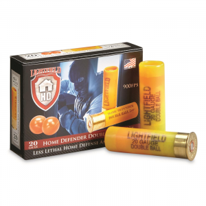 LIGHTFIELD HOME DEFENSE AMO 20GA 2.75 IN LESS LETHAL DOUBLE BALL 5RD (10 BOX CASE)