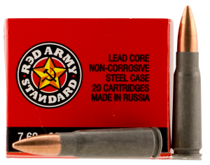 Red Army Standard Centerfire Rifle Ammo - 7.62mmX39mm - 122 Grain - 20 Rounds