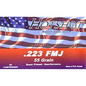 Century Arms Ammo Hotshot .223 Rem 55 Grain FMJ Steel Cased 20 Rounds