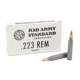 Red Army Standard .223 Remington Steel Cased 55gr FMJ 20rd Box Ammo - AM3269