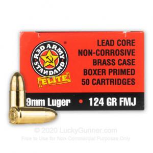 Century RED ARMY 9MM 124GR BRASS LCFMJ 50RD