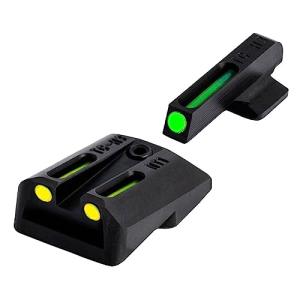 Truglo TFO Sight Set 1911 Government 45 ACP Novak Cut Steel Tritium / Fiber Optic Green Front, Yellow Rear TG131NT1Y