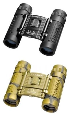 Barska Lucid View 8x21mm Compact Folding Binoculars, Box Pack, Black, AB10108