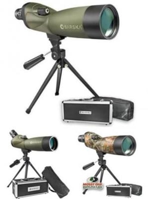 Barska 20-60x60 Blackhawk Waterproof Spotting Scope, Straight, Mossy Oak Breakup - w/ Tripod, Soft Case, Hard Case, AD10976